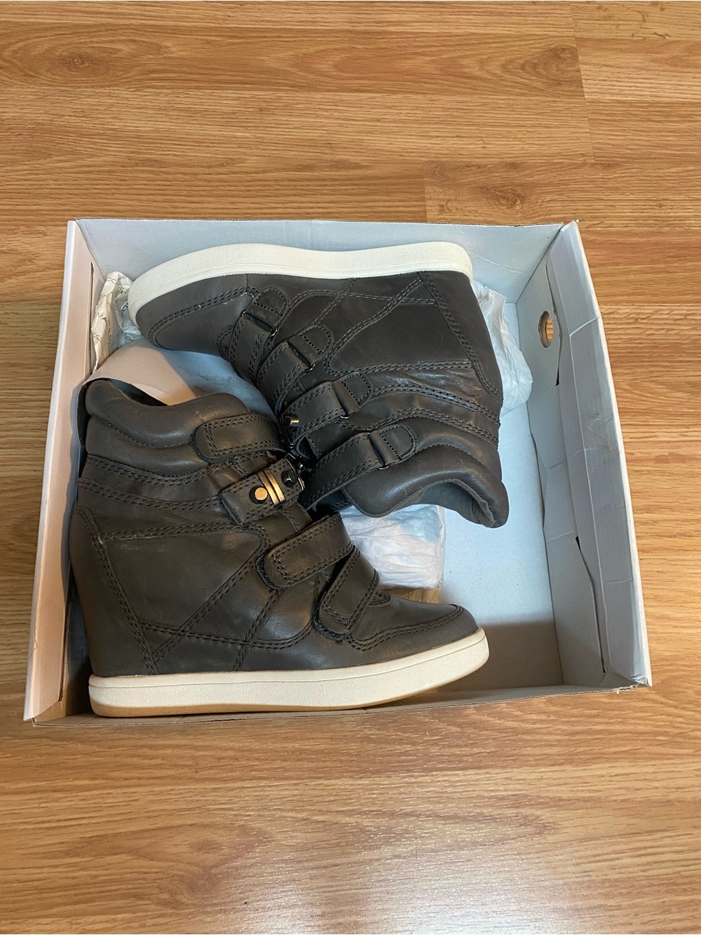 Brand New - ALDO Wedge High-Top Sneakers in Dark Gray